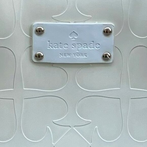 đź’ŻAuthentic Kate Spade Quinn Embossed Ace of Spades Cream Tote Bag Satchel - Picture 2 of 11